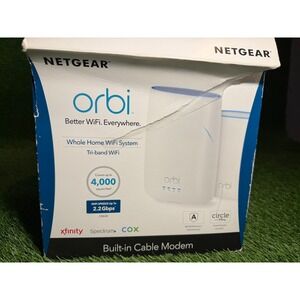NETGEAR Orbi CBK40 Whole Home WiFi System Tri-band WiFi Built-in Cable Modem
